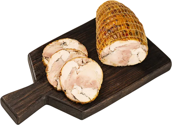 Изображение Рулет варено-копченый Куриный фирменный в пряной обсыпке СП ТАБРИС вес 