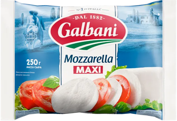 Изображение Сыр 45% свежий Гальбани моцарелла макси Лакталис м/у, 250 г