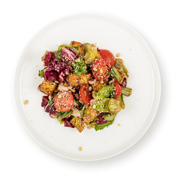 Изображение Салат постный Фирменный с жареным тофу миксом салатов СП ТАБРИС вес 