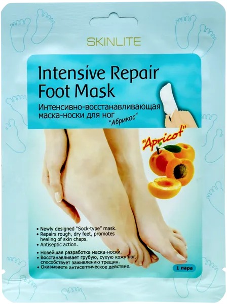 Изображение Маска-носки для ног Скинлайт абрикос восстановление Эдвин м/у, 1 пара