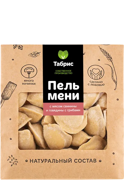 Изображение Пельмени замороженные Свино-говяжьи с грибами СП ТАБРИС м/у, 500 г