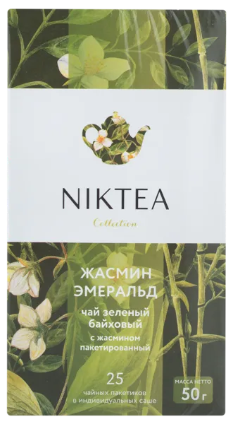 Изображение Чай зеленый в пакетиках Никти жасмин эмеральд Мал ком кор, 25*2 г