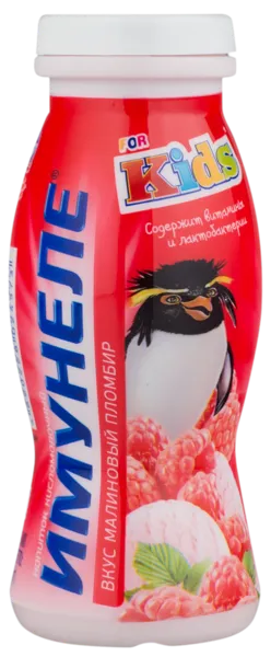 Изображение Йогурт 1,5% питьевой Нео Имунеле Кидс малиновый пломбир ВБД п/б, 100 г