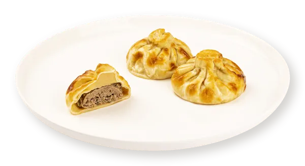 Изображение Хинкали С говядиной и свиным шпиком с зеленью запеченные от бренд-шефа Табрис пл/уп, 100 г