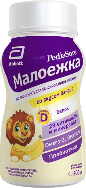 Изображение Смесь с 1 года до 10 лет Симилак ПедиаШур 1.0 банан Эбботт Лэбораториз п/у, 200 мл