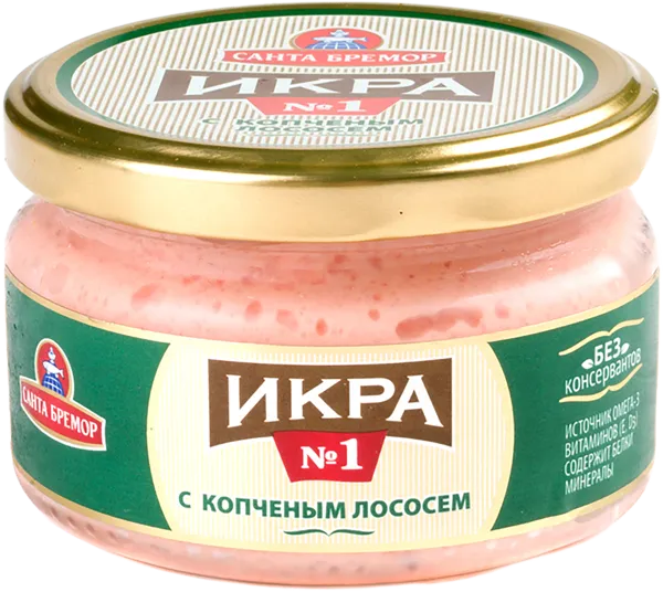 Изображение Икра мойвы Санта Бремор с копченым лососем Санта Бремор СП с/б, 180 г