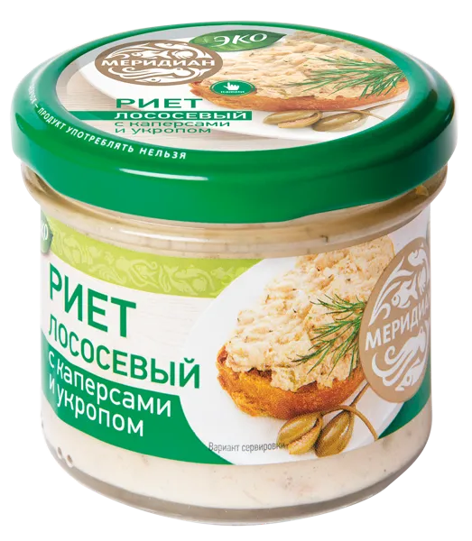 Изображение Риет из лосося Меридиан с каперсами и укропом Меридиан ПКП с/б, 100 г