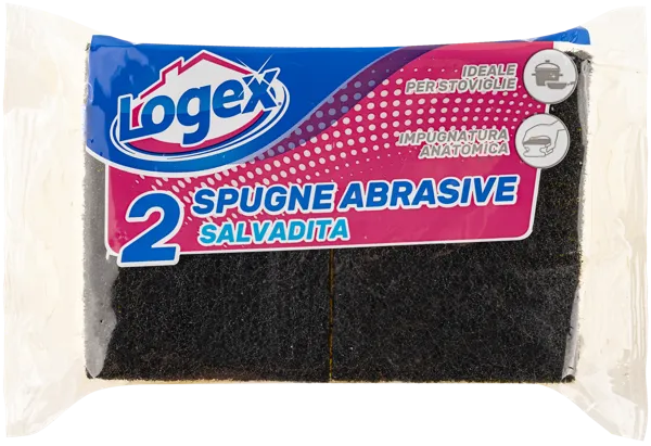Изображение Губка для посуды Лоджекс поролон+абразив Сисма м/у, 2 шт