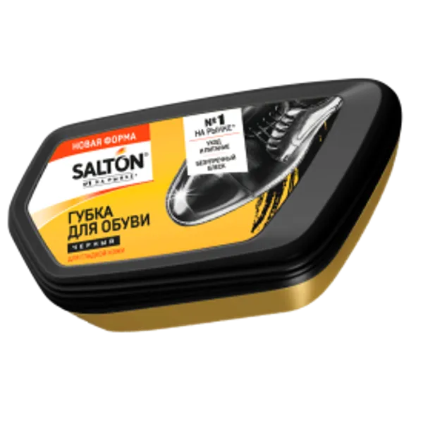 Изображение Губка гладкая кожа Салтон волна норковое масло черн Юпеко п/у, 1 шт