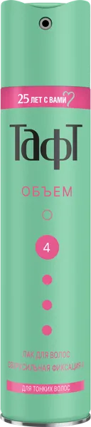 Изображение Лак для волос фикс №4 Тафт воздушный объем сверхфикс ЛАБ Индастриз ж/б, 225 мл