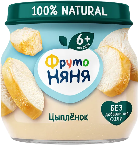 Изображение Пюре мясное с 6 мес Фрутоняня цыпленок Прогресс с/б, 80 г