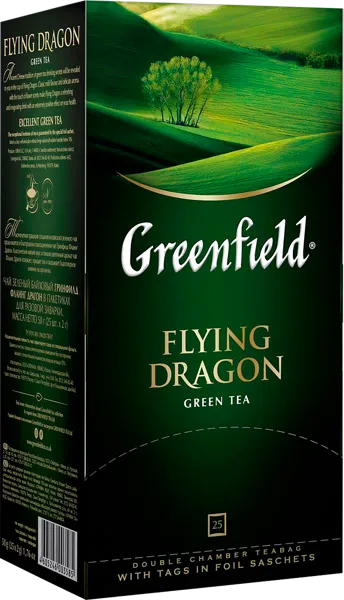 Изображение Чай зеленый в пакетиках Гринфилд летящий дракон Орими Трейд кор, 25*2 г