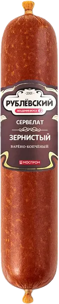 Изображение Колбаса варено-копченая Рублевский ТД сервелат зернистый Рублевский МПЗ в/у 
