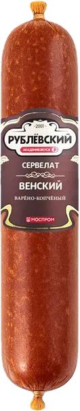 Изображение Колбаса варено-копченая Рублевский ТД сервелат Венский Рублевский МПЗ в/у 