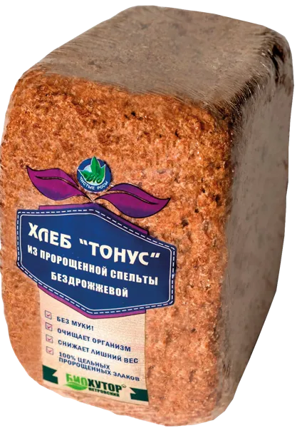 Изображение Хлеб пшеничный Тонус из цельного зерна спельты Щепетьева м/у, 500 г