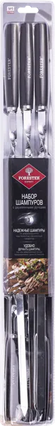 Изображение Шампуры 60см Форестер деревянные ручки Юпеко к/у, 6 шт