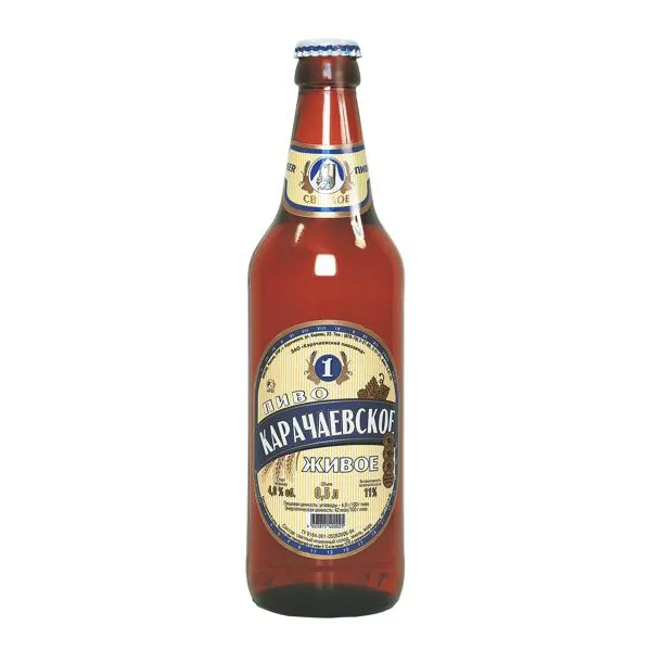 Изображение Пиво светлое Лагер 4,0% н/п Карачаевское живое Карачаевский пивзавод с/б, 0,5 л