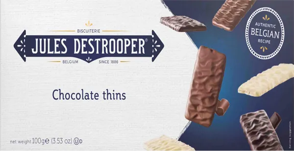 Изображение Печенье тонкое Жюль Деструпер в шоколаде Деструпер кор, 100 г