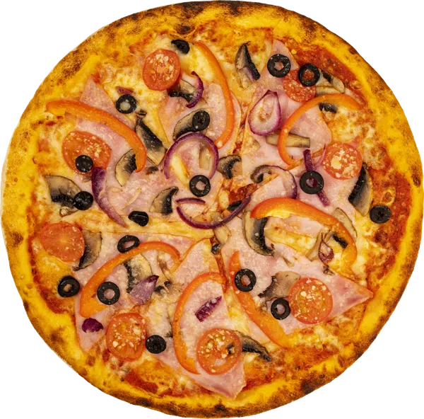 Изображение Пицца на томатном соусе Прошутто Фунги с ветчиной и грибами СП ТАБРИС карт/уп, 590 г