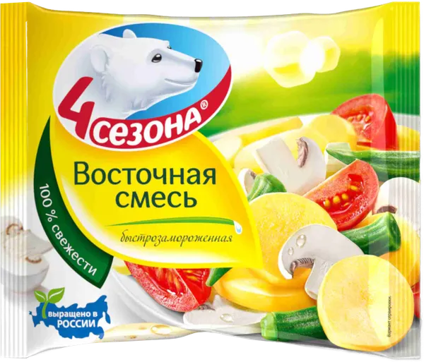 Изображение Овощная смесь замороженная 4 Сезона восточная Хладоком Западный м/у, 400 г