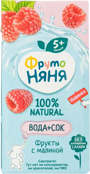 Изображение Напиток сокосодержащий с 5 мес Фрутоняня фрукты с малиной Прогресс т/п, 200 мл