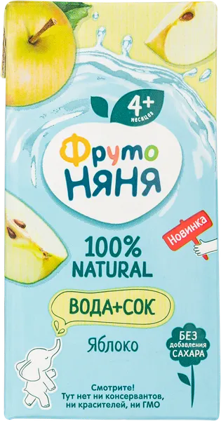 Изображение Напиток сокосодержащий с 4 мес Фрутоняня яблоко Прогресс т/п, 200 мл