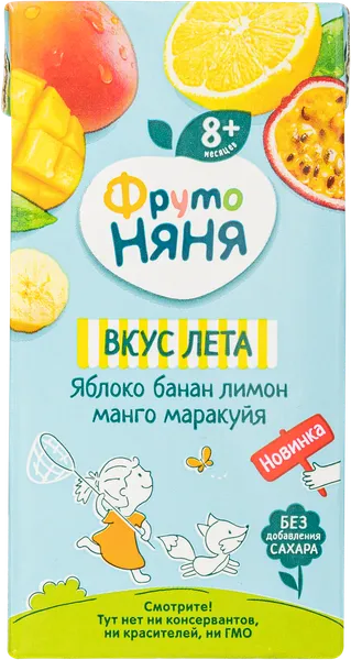 Изображение Напиток сокосодержащий с 8 мес Фрутоняня вкус лета Прогресс т/п, 200 мл