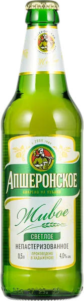 Изображение Пиво светлое Лагер 4,0% Апшеронское фильтрованное Кубминводы с/б, 0,5 л