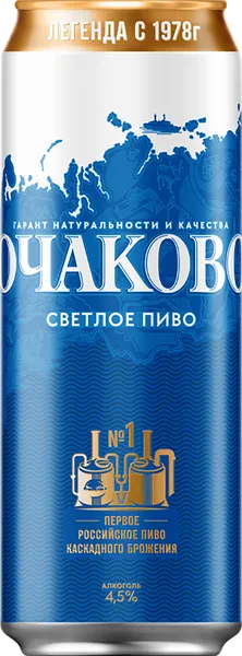 Изображение Пиво светлое Лагер 4,6% Очаково фильтрованное Очаково ж/б, 0,45 л