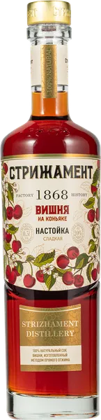Изображение Настойка 20% Стрижамент Вишня на коньяке Стрижамент с/б, 0,5 л