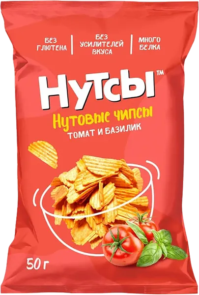 Изображение Чипсы нутовые Нутсы томат базилик Шелдон м/у, 50 г