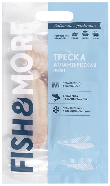 Изображение Рыба замороженная Фиш и Море треска филе спинки без ко Амур ООО кор, 400 г