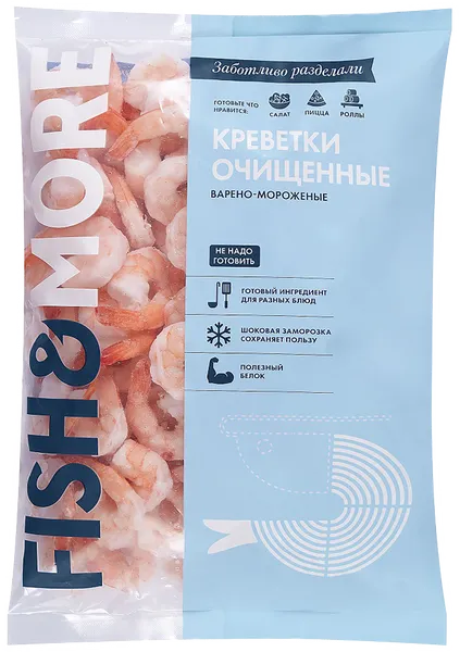 Изображение Морепродукты очищ б/пищ с хв Фиш и Море креветки Ваннамей Фортуна ООО м/у, 850 г
