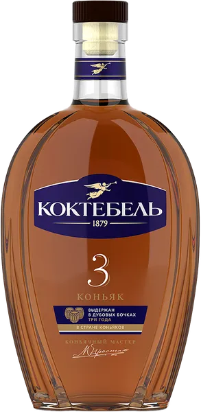 Изображение Коньяк 40% Коктебель 3 года КВК Групп с/б, 0,5 л