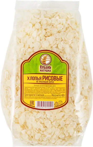 Изображение Хлопья рисовые Кубань матушка Югоптторг-23 м/у, 400 г