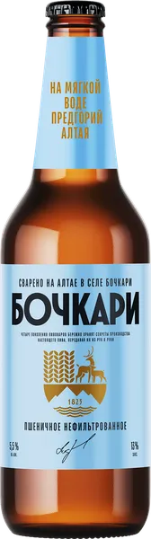 Изображение Пиво светлое 5,5% н/ф Бочкари пшеничное Бочкаревский ПЗ с/б, 0,44 л
