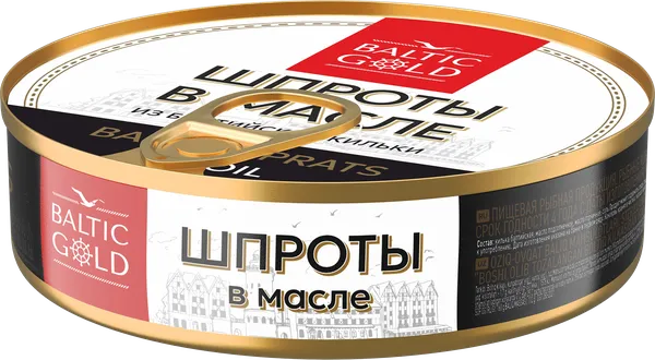 Изображение Шпроты в масле Балтик Голд РК За Родину ж/б, 160 г