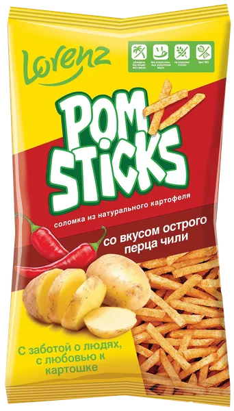 Изображение Чипсы картофельные Лоренц Помстикс острый чили соломка Лоренц м/у, 90 г