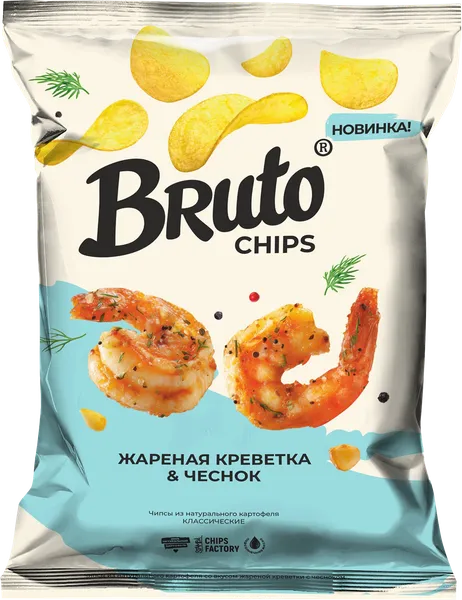 Изображение Чипсы картофельные Бруто креветка с чесноком Стамба м/у, 100 г