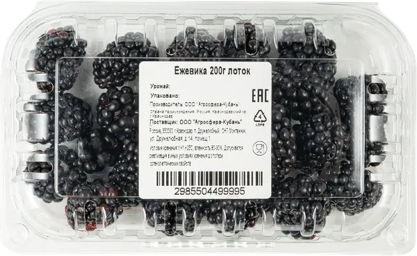 Изображение Ягода  ежевика  лоток, 200 г