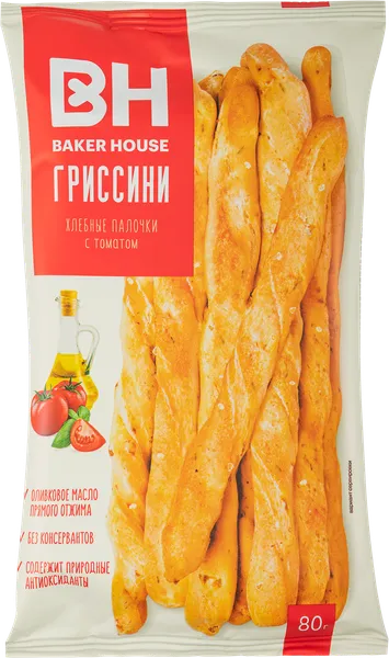 Изображение Гриссини Бейкер Хаус с томатом Раменский м/у, 80 г