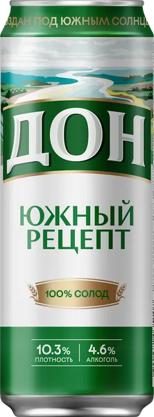 Изображение Пиво 4,6% светлое лагер Дон Южный рецепт Балтика ПК ж/б, 0,45 л