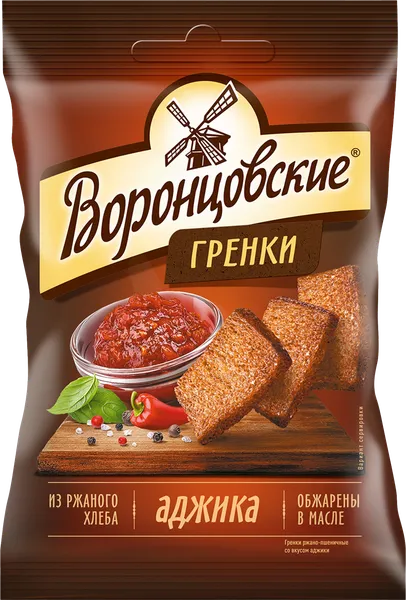Изображение Сухарики ржано-пшеничные Воронцовские аджика ТД м/у, 60 г
