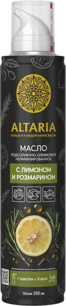 Изображение Масло подсолнечно-оливковое Алтария с лимоном розмарином Алтария ж/б, 250 мл