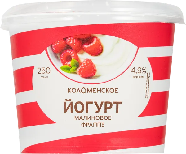 Изображение Йогурт 4,9% Коломенское малиновое фраппе Коломенское п/б, 250 г