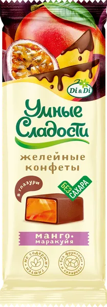 Изображение Конфеты желейные без сахара Умные сладости манго маракуйя Ди энд Ди м/у, 105 г