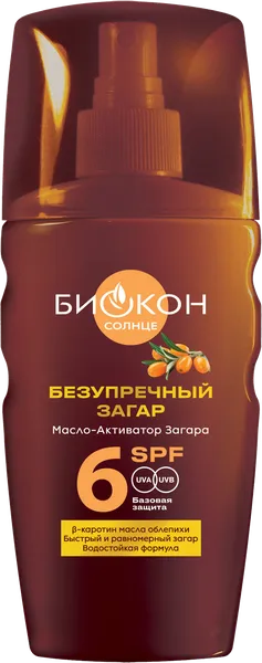 Изображение Масло для загара Биокон активатор СПФ 6 Биокон п/у, 160 мл