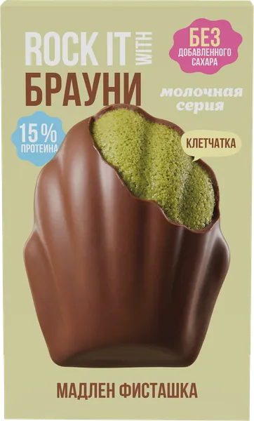 Изображение Печенье протеиновое Рок Ит мадлен фисташка Рокет фуд кор, 30 г