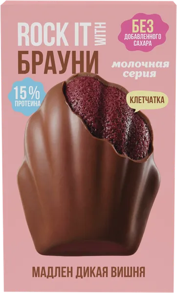 Изображение Печенье протеиновое Рок Ит мадлен вишня Рокет фуд кор, 30 г