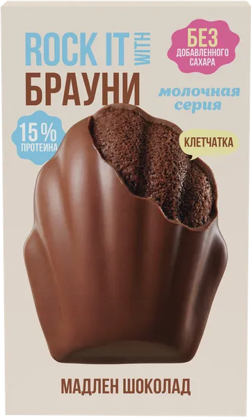 Изображение Печенье протеиновое Рок Ит мадлен шоколад Рокет фуд кор, 30 г